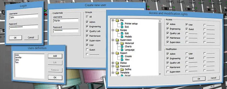 Winlog SCADA software user management
