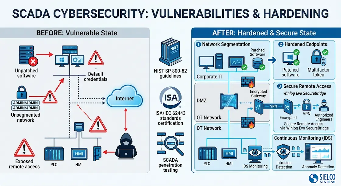 SCADA and ICS cybersecurity: vulnerabilities, testing and guidelines