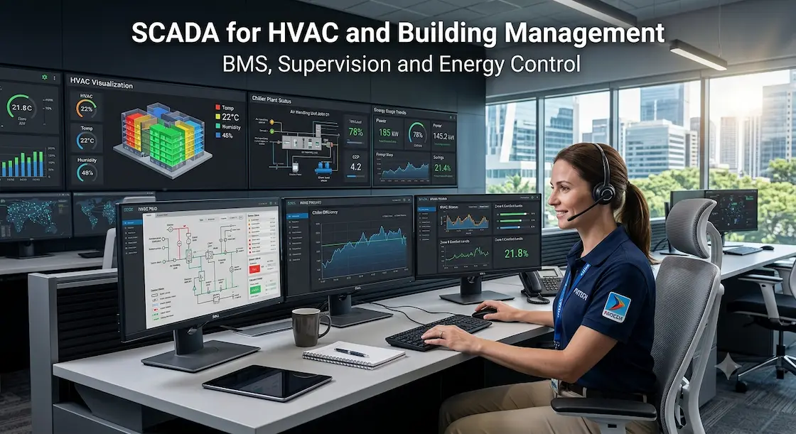 SCADA for HVAC and building management: BMS, supervision and energy control
