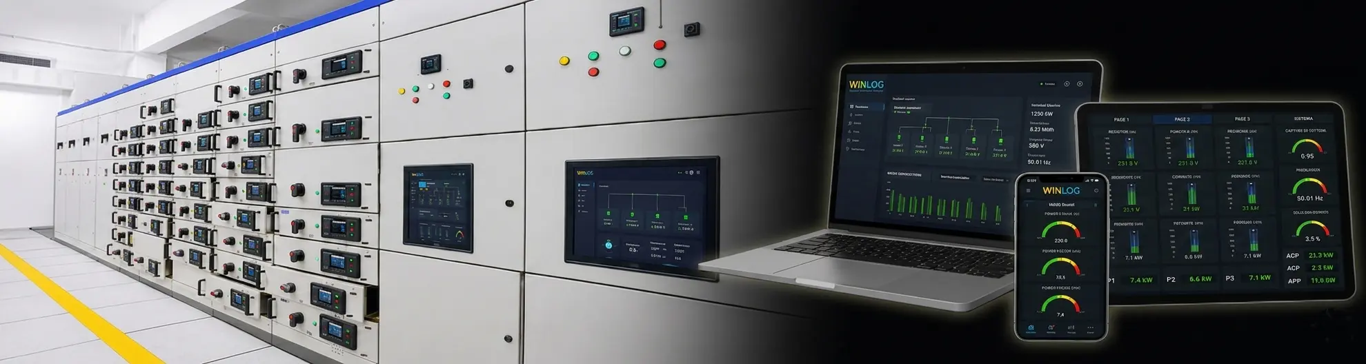 Smartphones, tablets and PCs with SCADA for Supervision of medium-low voltage switchboards