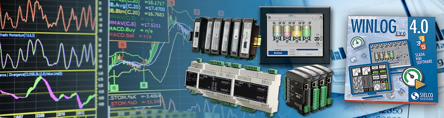Different modbus I/O modules connected to the scada system to create complex charts