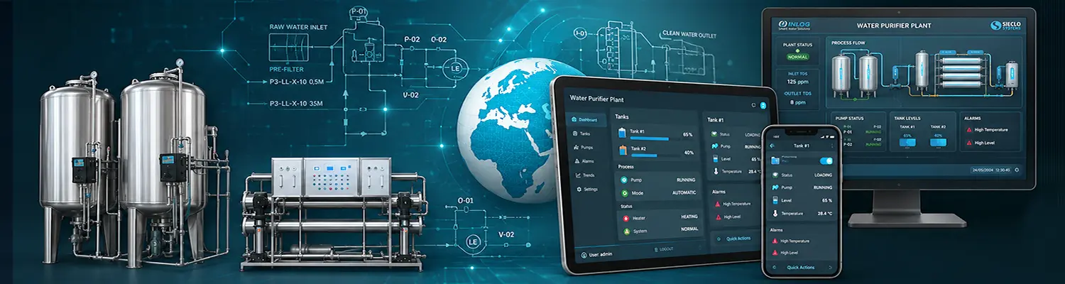 Smartphones, tablets and PCs connected to Plant Winlog WEB SERVER